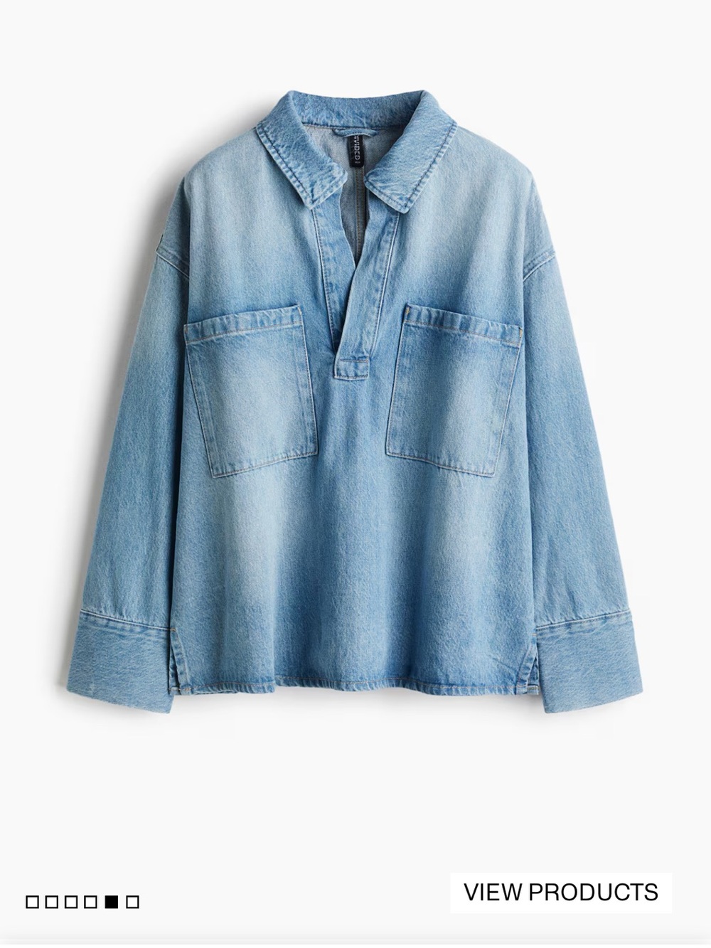 H&M Light Blue Denim Pullover Shirt